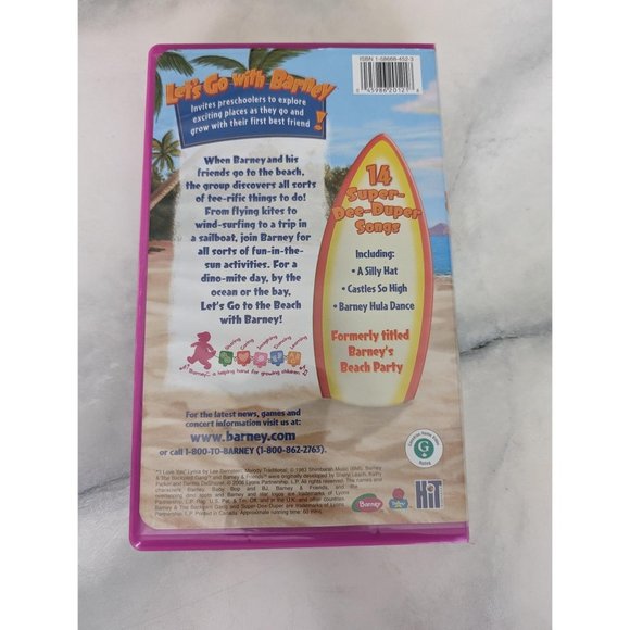 Barney Let's Go To The Beach VHS - Picture 3 of 4